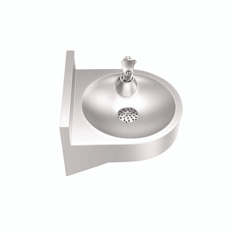 ALPINE INDUSTRIES ALP70001 Wall-Mounted Indoor/Outdoor Water Fountain, Single-Level, Non-Filtered, Non-Refrigerated, Silver