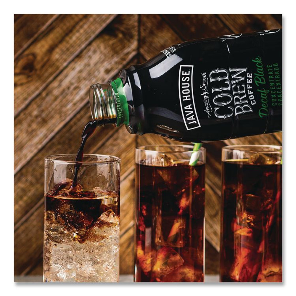 JAVA HOUSE HFP01809 Cold Brew Coffee Concentrate, Decaf Black, 32 oz Bottle