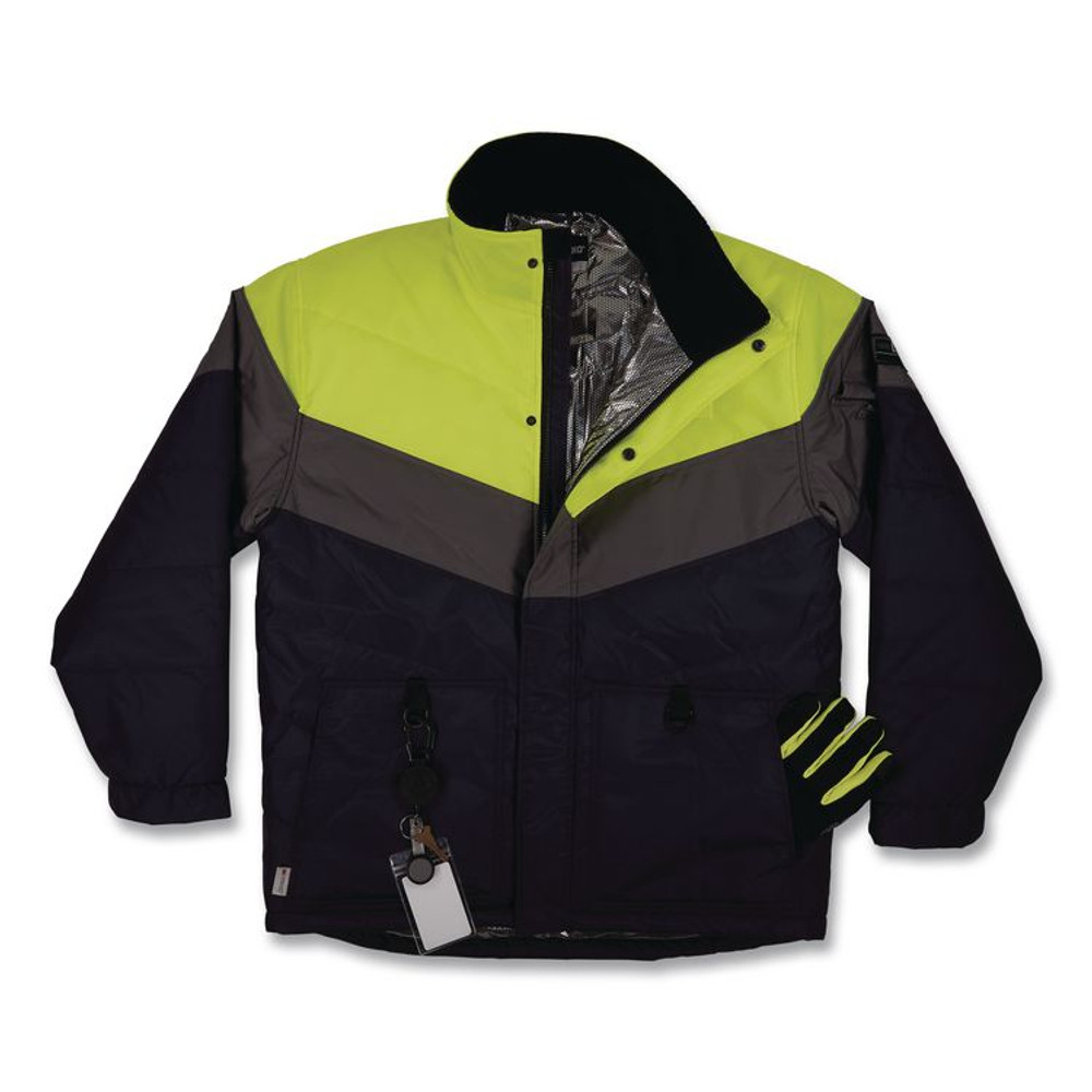 TENACIOUS HOLDINGS, INC. ergodyne® 41136 N-Ferno 6464 Insulated Freezer Jacket with AmpliFIRE Heat Reflective Lining, 2X-Large, Navy