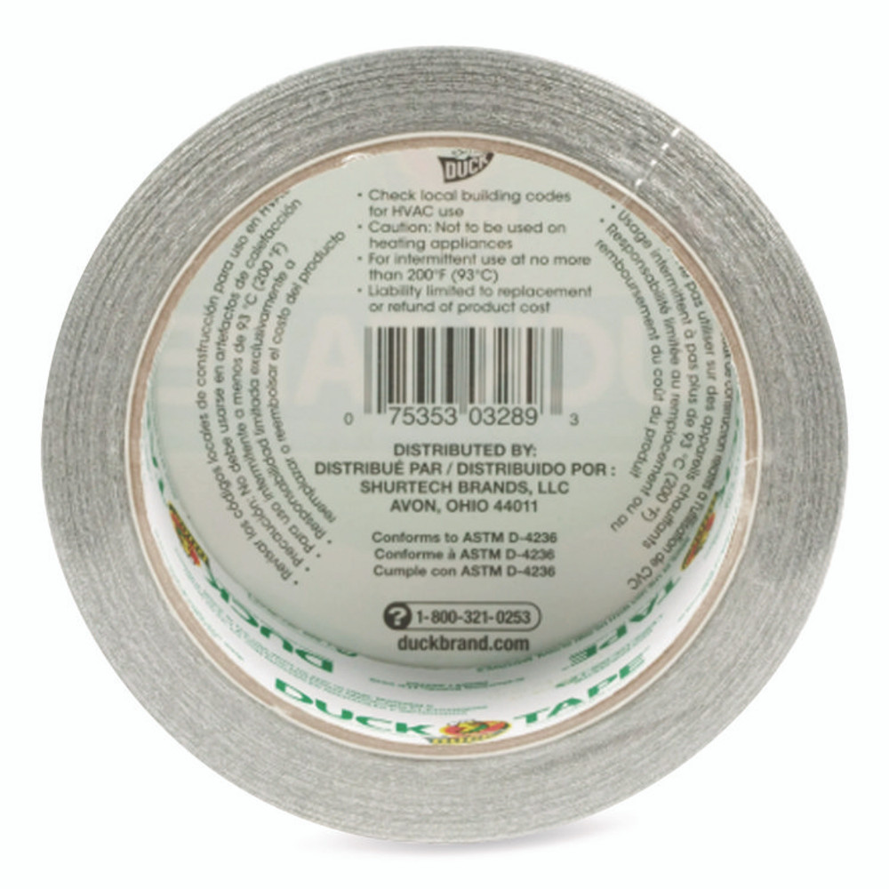SHURTAPE TECHNOLOGIES Duck® 280621 Colored Duct Tape, 3" Core, 1.88" x 10 yds, Chrome
