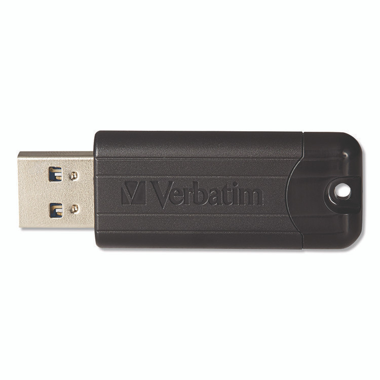 VERBATIM CORPORATION 70902 Pinstripe USB 3.2 Flash Drive, 32 GB, Black 10/Pack