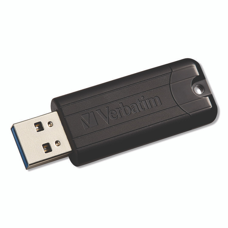 VERBATIM CORPORATION 70902 Pinstripe USB 3.2 Flash Drive, 32 GB, Black 10/Pack
