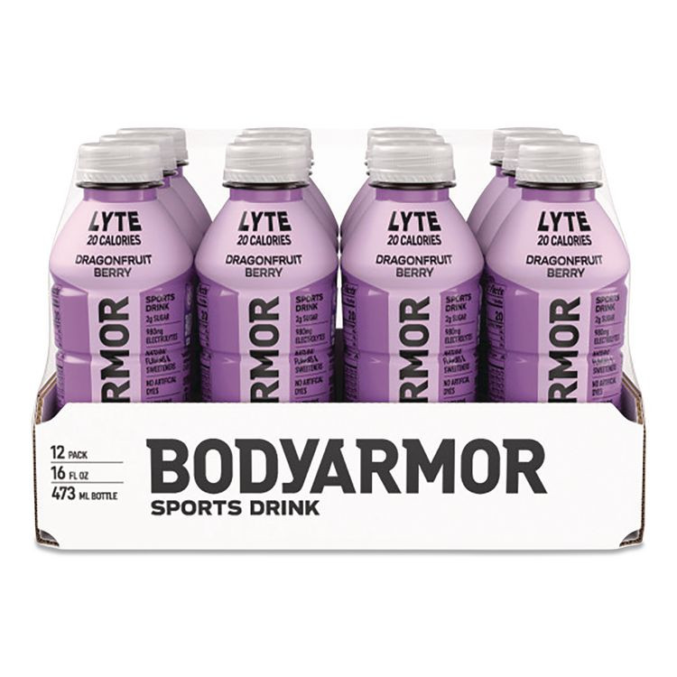 COCA-COLA BodyArmor 411891 LYTE Sports Drink, Dragonfruit Berry, 16 oz Bottle, 12/Pack