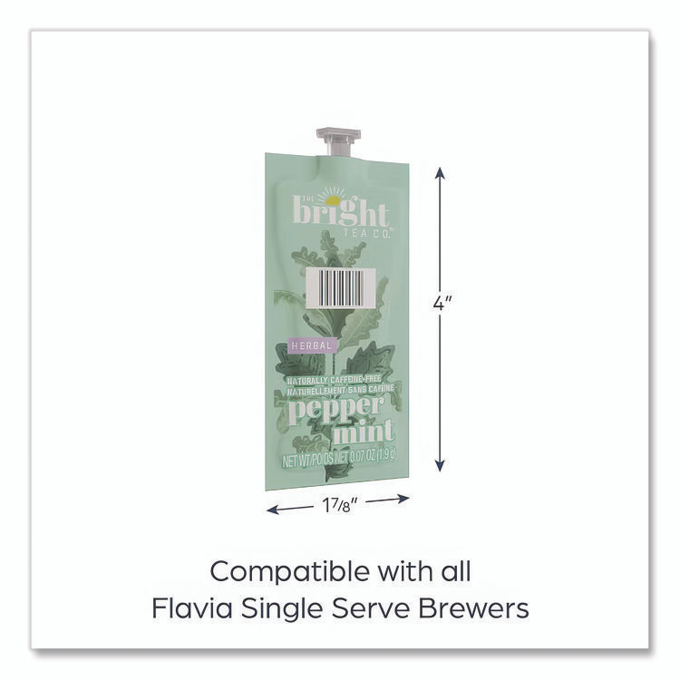 MARS, INC. The Bright Tea Co. MDRB505 Tea Freshpack Pods, Peppermint Herbal, 0.07 oz, 100/Carton