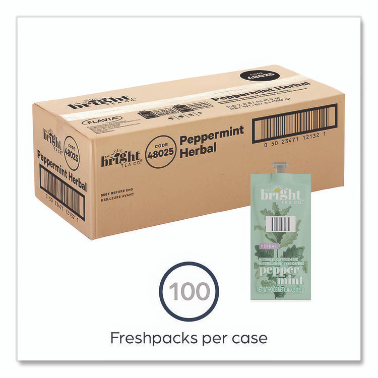 MARS, INC. The Bright Tea Co. MDRB505 Tea Freshpack Pods, Peppermint Herbal, 0.07 oz, 100/Carton