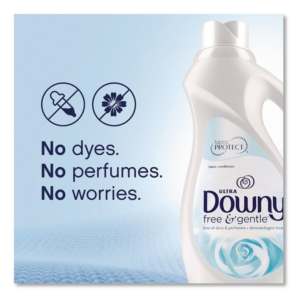PROCTER & GAMBLE Downy® 18262 Free and Gentle Liquid Fabric Softener, Unscented, 111 oz Bottle
