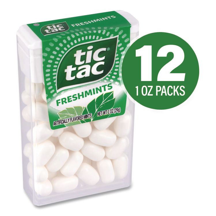 FERRERO USA Tic Tac® 22002648 Freshmints, Peppermint, 1 oz Pack, 12 Packs/Carton