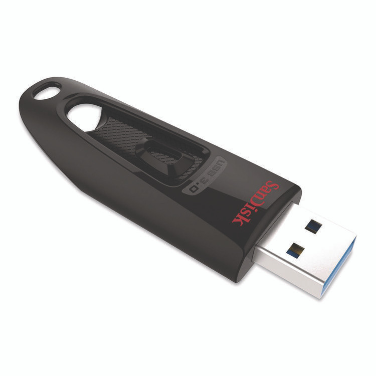 SANDISK CORPORATION 1568885 Ultra USB 3.0 Type A Flash Drive, 128 GB, Black