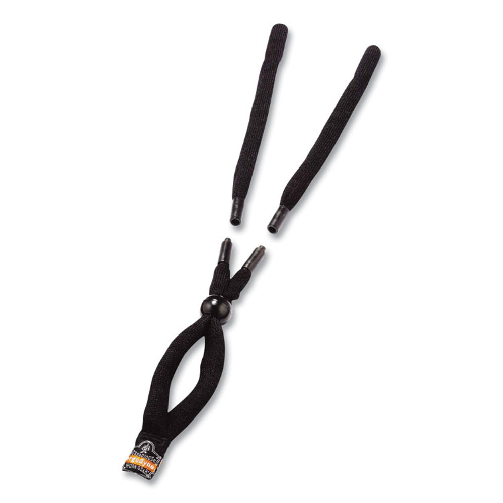 TENACIOUS HOLDINGS, INC. ergodyne® 19212 Skullerz 3215 Cotton Breakaway Eyewear Lanyard, Cotton Barrel Slide Fastener, 12" Long, Black