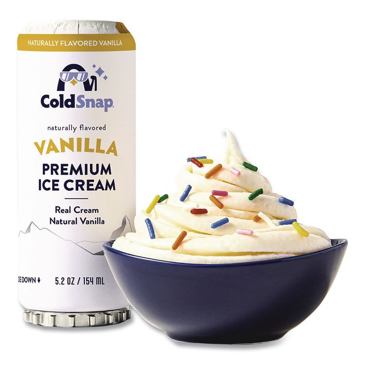 COLDSNAP 600038 Ice Cream Pod, Vanilla, 5.2 oz Single Serve Pod for ColdSnap Machine, 12/Carton