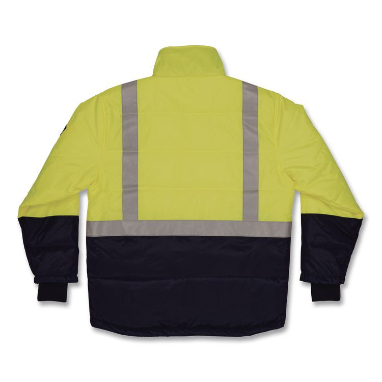 TENACIOUS HOLDINGS, INC. ergodyne® 41272 N-Ferno 6478 Class 2 Hi-Vis Freezer Jacket, Small, Lime