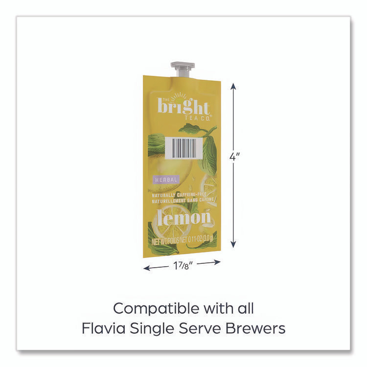 MARS, INC. The Bright Tea Co. MDRB502 Tea Freshpack Pods, Lemon Herbal, 0.1 oz, 100/Carton