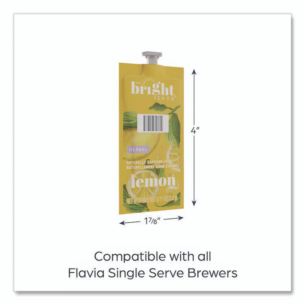 MARS, INC. The Bright Tea Co. MDRB502 Tea Freshpack Pods, Lemon Herbal, 0.1 oz, 100/Carton