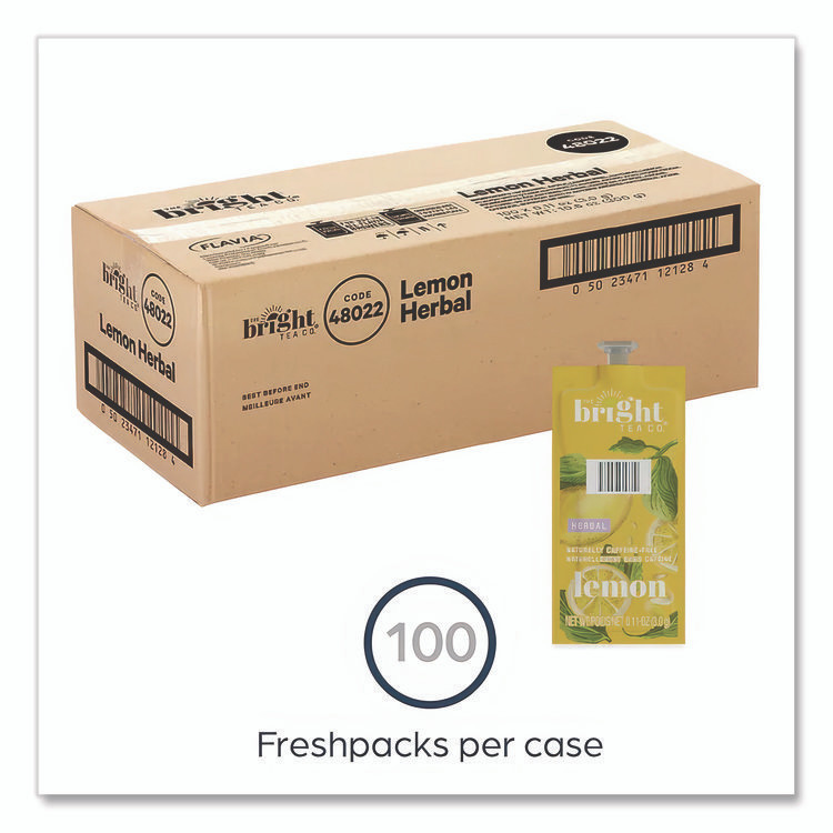 MARS, INC. The Bright Tea Co. MDRB502 Tea Freshpack Pods, Lemon Herbal, 0.1 oz, 100/Carton
