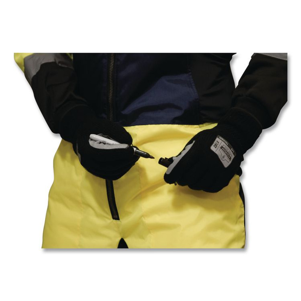TENACIOUS HOLDINGS, INC. ergodyne® 10613 ProFlex 7402 Thermal Knit Cooler Gloves, 10.5" Long, Medium (8), Black, Pair