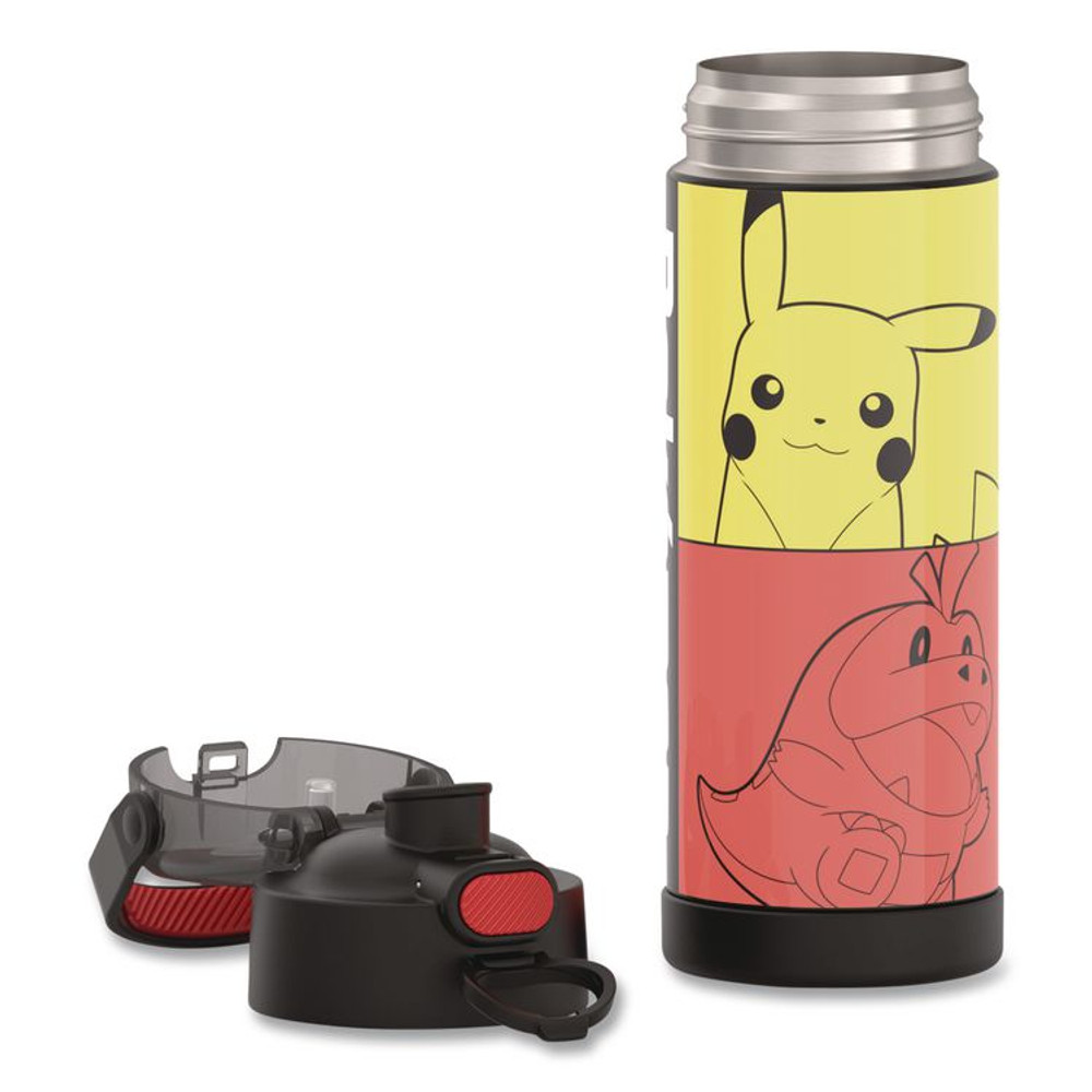 THERMOS LLC F42105PM6M FUNtainer Pokémon Stainless Steel Vacuum Insulated Water Bottle, 16 oz, Multicolor