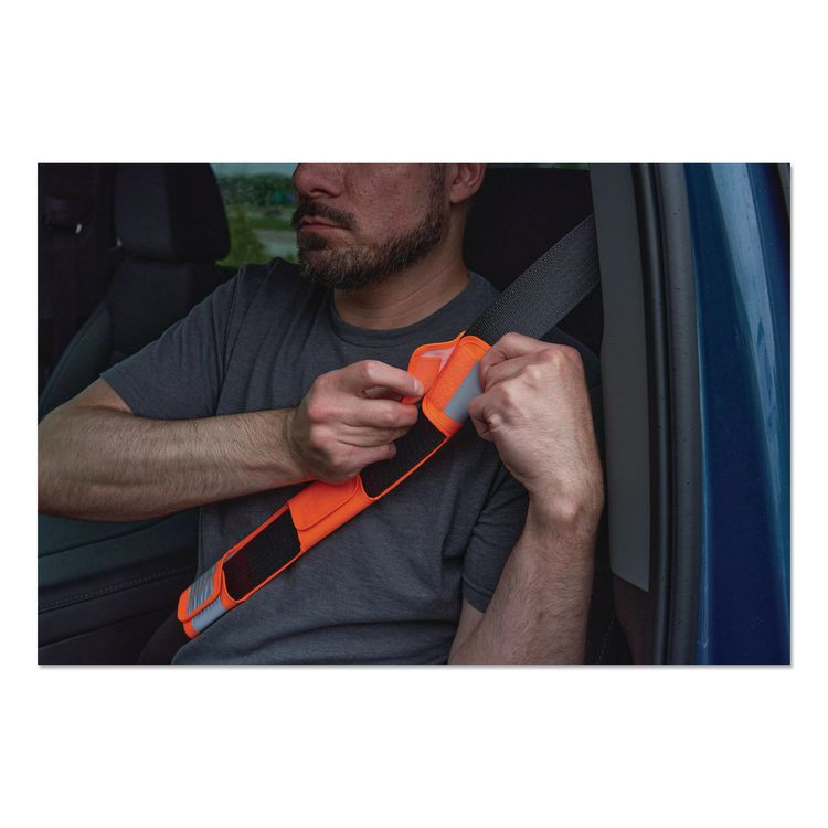 TENACIOUS HOLDINGS, INC. ergodyne® 29035 GloWear 8105 Hi-Vis Seat Belt Cover, 2.17" x 16.54", Orange