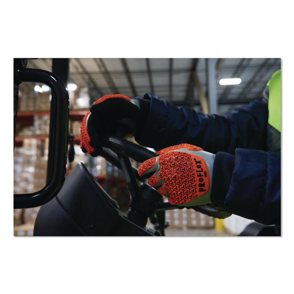 TENACIOUS HOLDINGS, INC. ergodyne® 17641 ProFlex 7521 Thermal Coated Impact-Resistant Gloves: EN 388: 2131X, 10" Long, X-Small (6), Gray, Pair