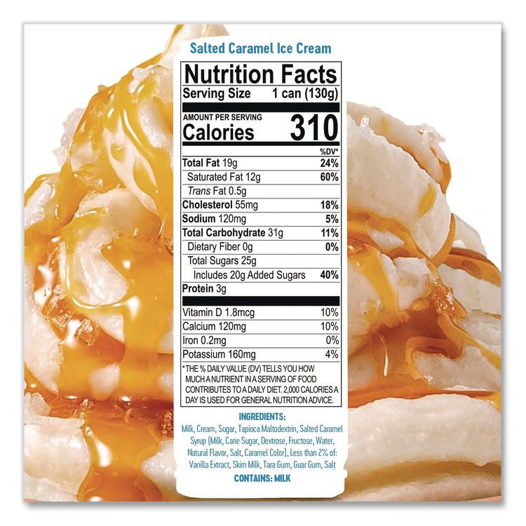COLDSNAP 600040 Ice Cream Pod, Salted Caramel, 5.2 oz Single Serve Pod for ColdSnap Machine, 12/Carton