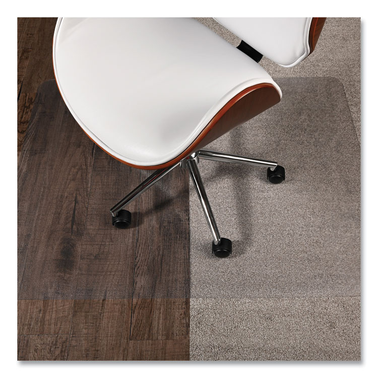 DEFLECTO CORPORATION CM23140SPR6C SuperGrip Chair Mat for Flat to Low Pile Carpeted and Hard Floors, Rectangular, 48" x 36", Clear, Ships Rolled