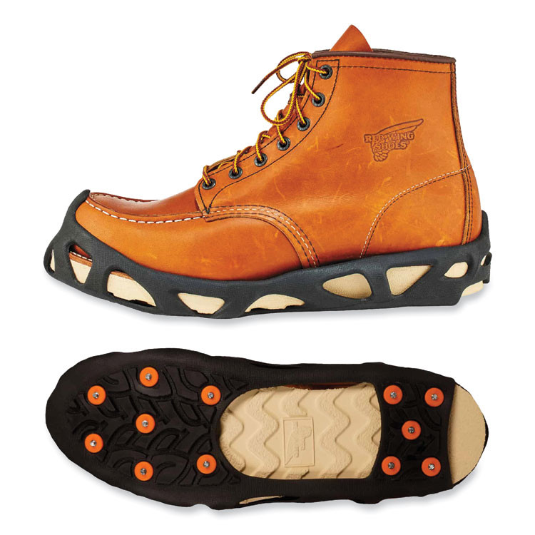 TENACIOUS HOLDINGS, INC. ergodyne® 16784 Trex 6304 One-Piece Step-In Full Coverage Ice Cleats, Large, Black, Pair