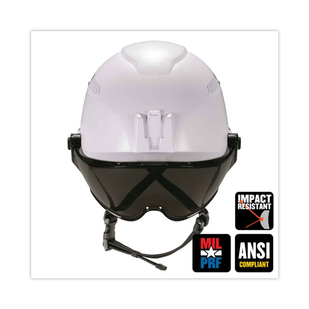 TENACIOUS HOLDINGS, INC. ergodyne® 60209 Skullerz 8991 Safety Helmet Visor, Polycarbonate, 6 x 12 x 4, Smoke