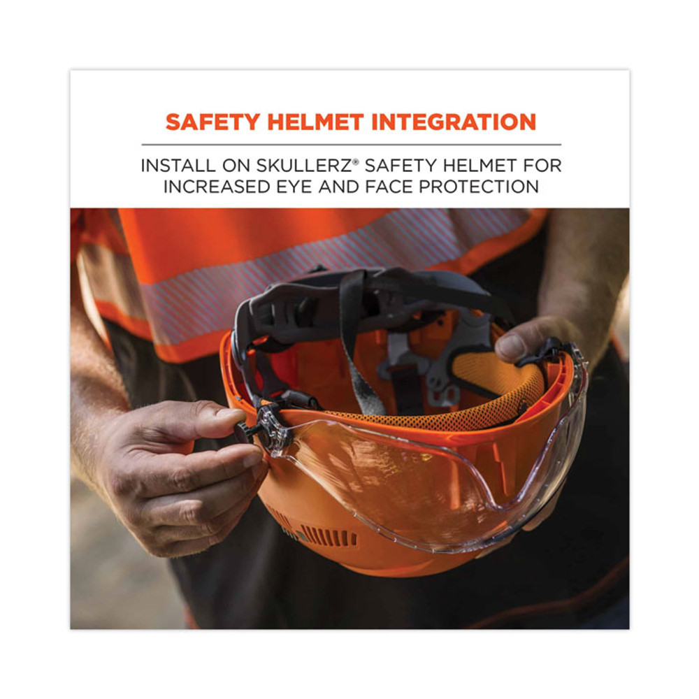 TENACIOUS HOLDINGS, INC. ergodyne® 60209 Skullerz 8991 Safety Helmet Visor, Polycarbonate, 6 x 12 x 4, Smoke