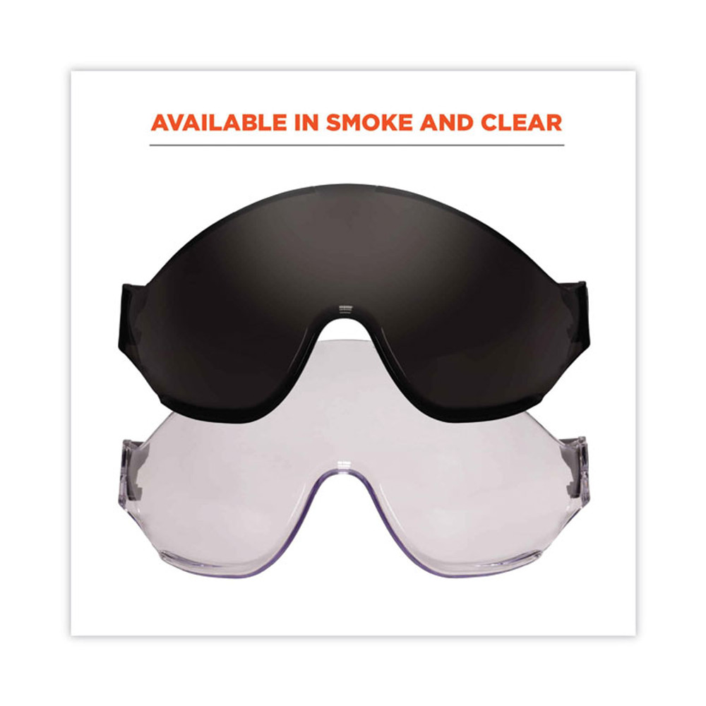 TENACIOUS HOLDINGS, INC. ergodyne® 60209 Skullerz 8991 Safety Helmet Visor, Polycarbonate, 6 x 12 x 4, Smoke