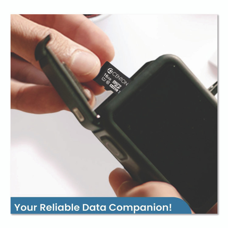 CENTON ELECTRONICS INC. S1MSDHU116G microSDHC Memory Card with SD Adapter, UHS-I U1 Class 10, 16 GB