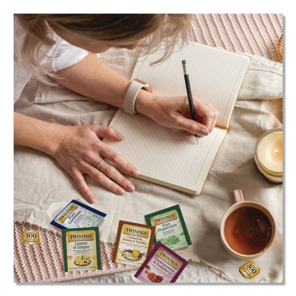 TWININGS NORTH AMERICA INC TNA51788 Caffeine-Free Herbal Tea Bags Variety Pack, Individually Wrapped, Four Flavors, 0.06 oz Tea Bag, 20/Box