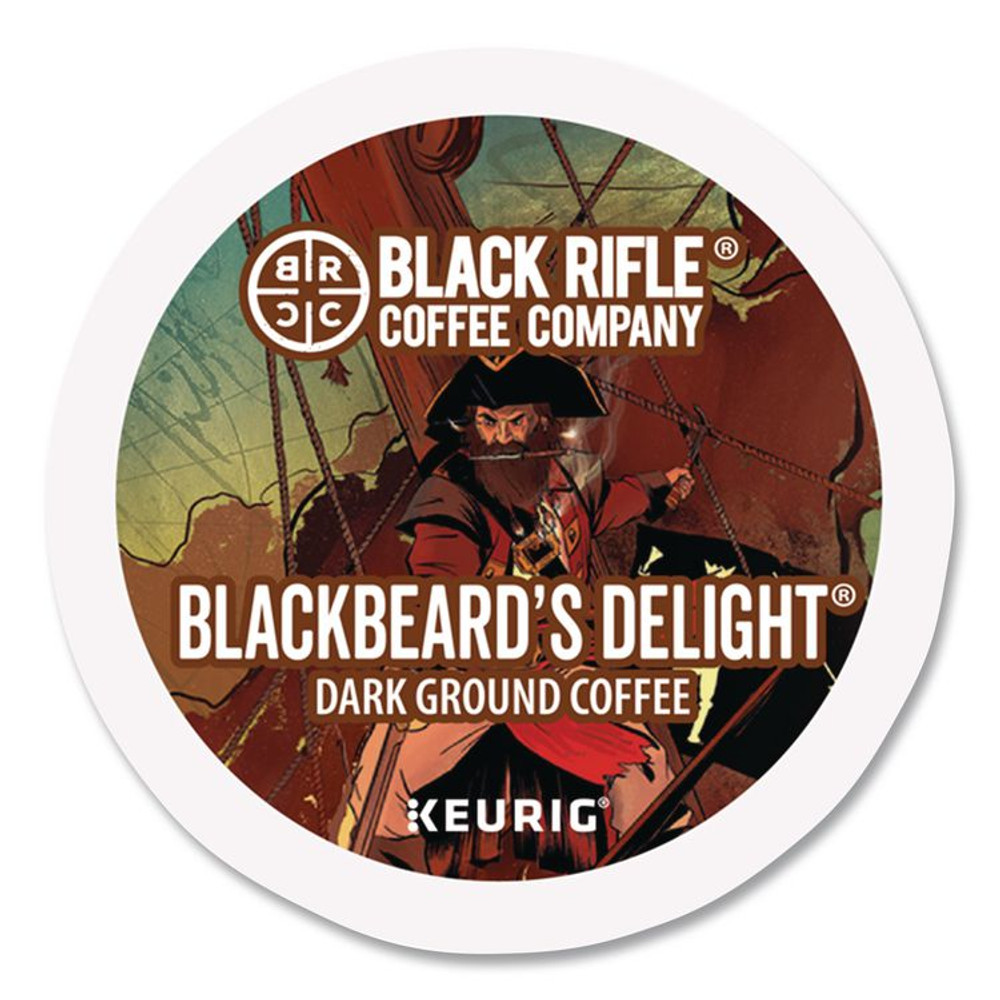 KEURIG DR PEPPER Black Rifle® Coffee Company 0430CT Blackbeard's Delight Coffee K-Cups, 22/Box, 4 Boxes/Carton
