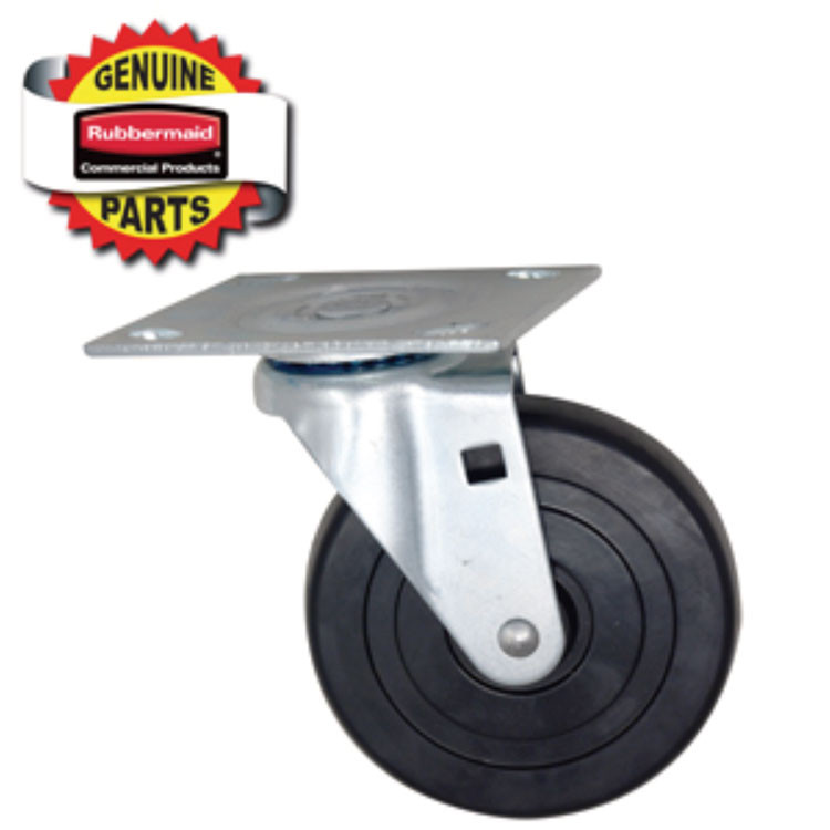 RUBBERMAID COMMERCIAL PROD. FG4402L10000 5-Inch Swivel Plate Caster, Black