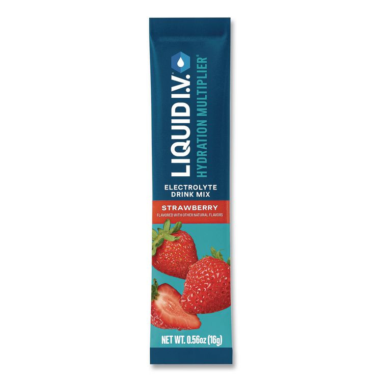 UNILEVER LIQUID I.V.® EHC47495 Hydration Multiplier, Strawberry, 0.56 oz Stick, 15/Pack