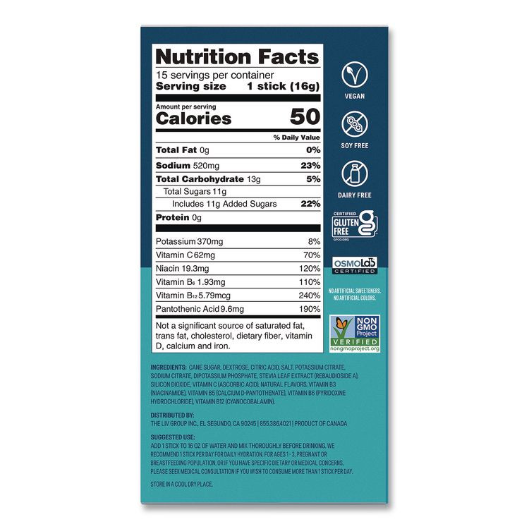 UNILEVER LIQUID I.V.® EHC47495 Hydration Multiplier, Strawberry, 0.56 oz Stick, 15/Pack