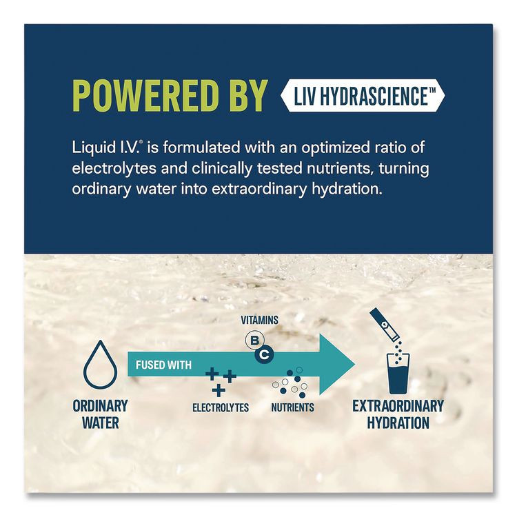 UNILEVER LIQUID I.V.® EHC47495 Hydration Multiplier, Strawberry, 0.56 oz Stick, 15/Pack