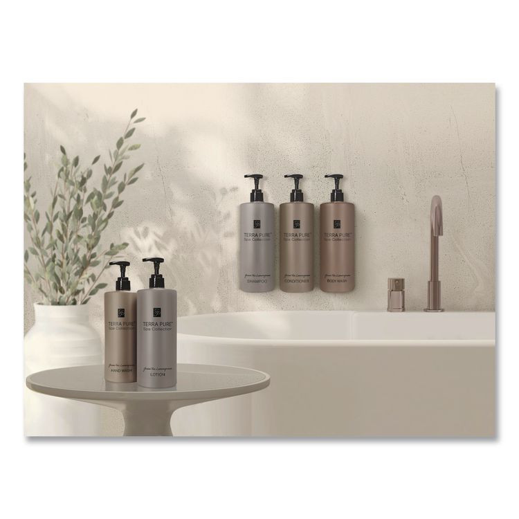 DIVERSIFIED HOSPITALITY SOLUTIONS, LTD. 458968EA Terra Pure Body Wash Air Pump, Green Tea Lemongrass Scent, 16.23 oz Bottle