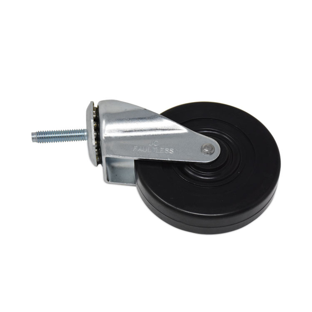 RUBBERMAID COMMERCIAL PROD. FG1304L30000 Replacement Bayonet-Stem Swivel Casters, Threaded Stem (0.28" x 1.5"), 4" Hard Rubber Wheel, Black