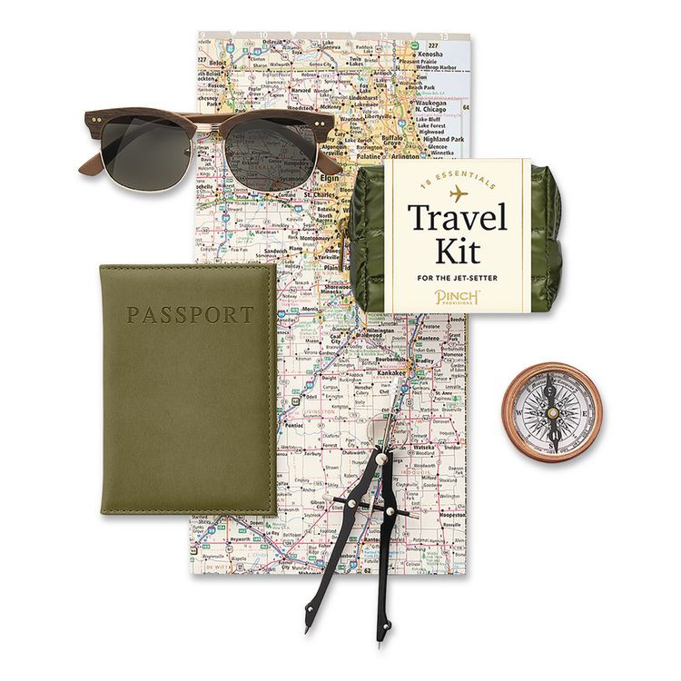 PINCH PROVISIONS RAVEL1PUFGRN Travel Comfort Set, 18 Pieces, Green