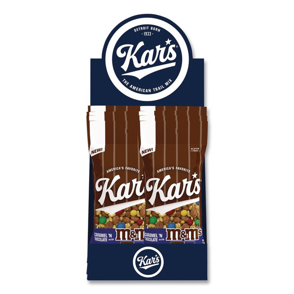KAR'S NUTS 08959 Trail Mix, Caramel 'N Chocolate, 2 oz Packet, 12/Box