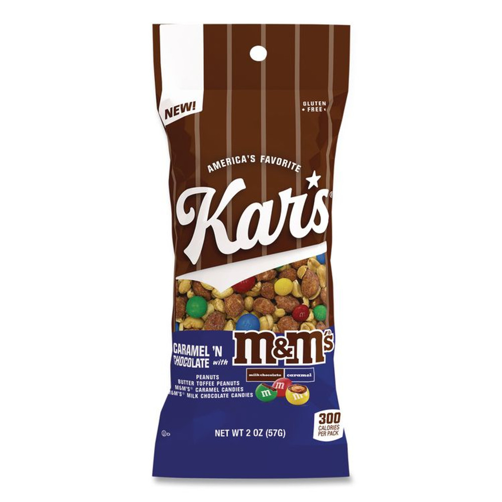 KAR'S NUTS 08959 Trail Mix, Caramel 'N Chocolate, 2 oz Packet, 12/Box