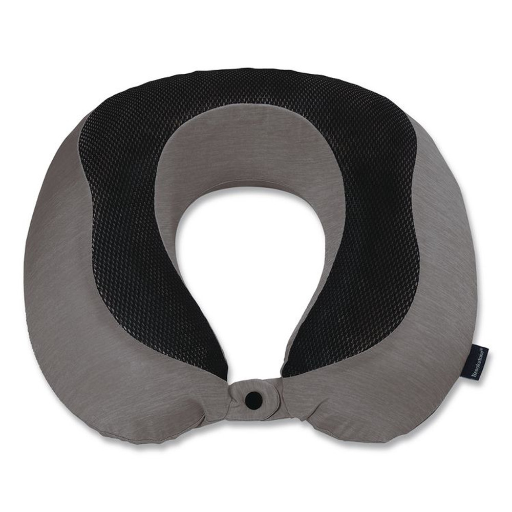 BROOKSTONE BNPM0007 U-Shaped Memory Foam Travel Pillow, One Size Fits Most, 12.6 x 3.74 x 12.2, Gray/Black