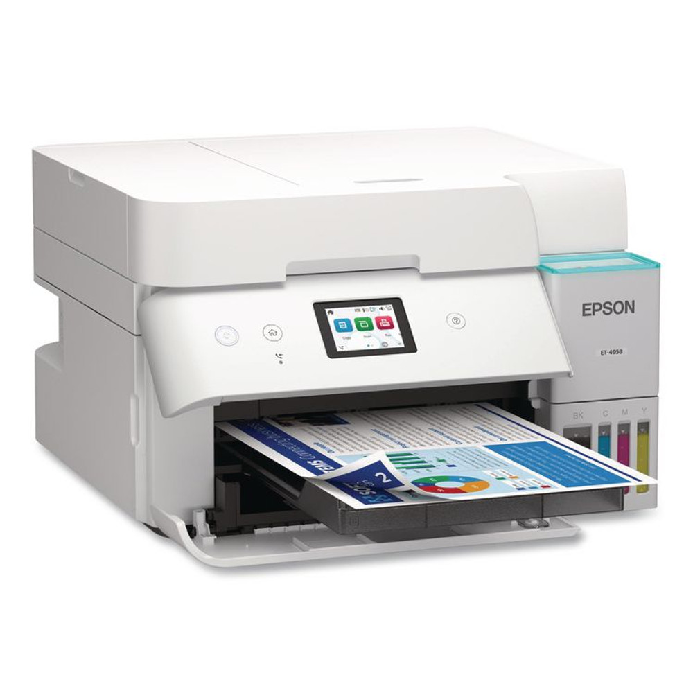 EPSON AMERICA, INC. C11CL40203 EcoTank ET-4958 Wireless AIO Color Supertank Printer, Copy/Fax/Print/Scan
