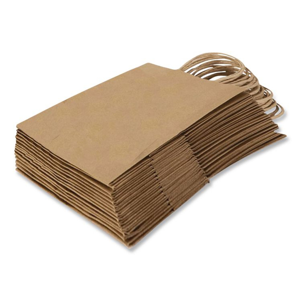 INTEGRATED BAGGING SYSTEMS Inteplast Group KRFTW8410 Get Reddi Paper Bags, Pulse Size, 60# Basis Weight, Twisted Rope Handles, 8 x 4.5 x 10.25, Brown, 250/Carton