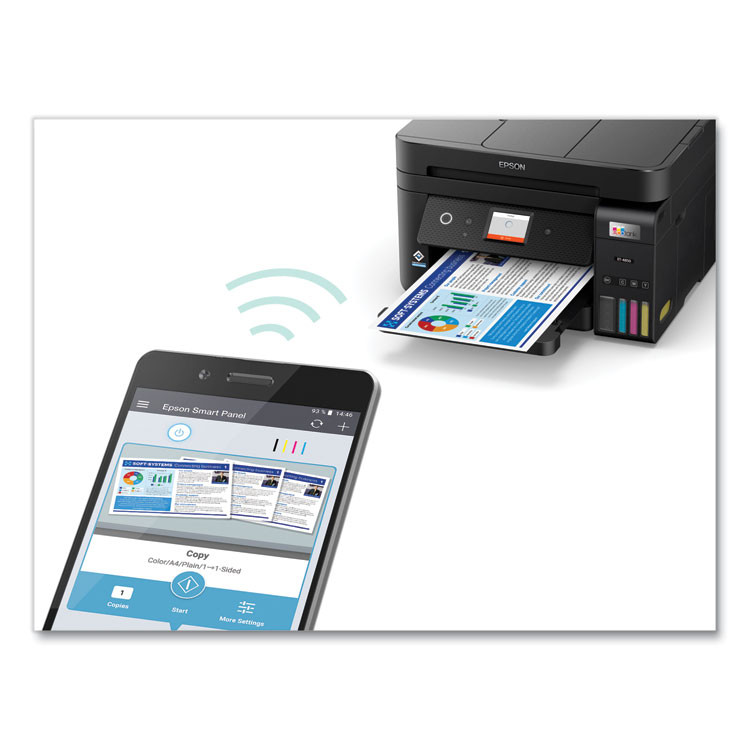 EPSON AMERICA, INC. C11CJ60201 EcoTank ET-4850 Wireless All-in-One Supertank Printer, Copy/Fax/Print/Scan