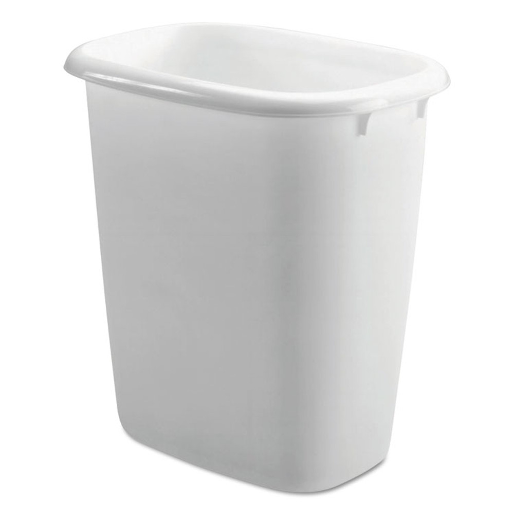 RUBBERMAID 2958WHICT Open-Top Wastebasket, 14.4 qt, Plastic, White, 6/Carton