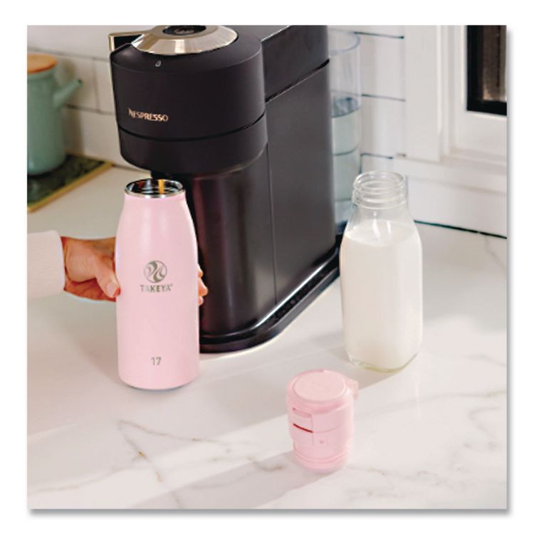 TAKEYA USA CORPORATION 52207 Traveler Stainless Steel Vacuum Insulated Travel Mug, 17 oz, Blush