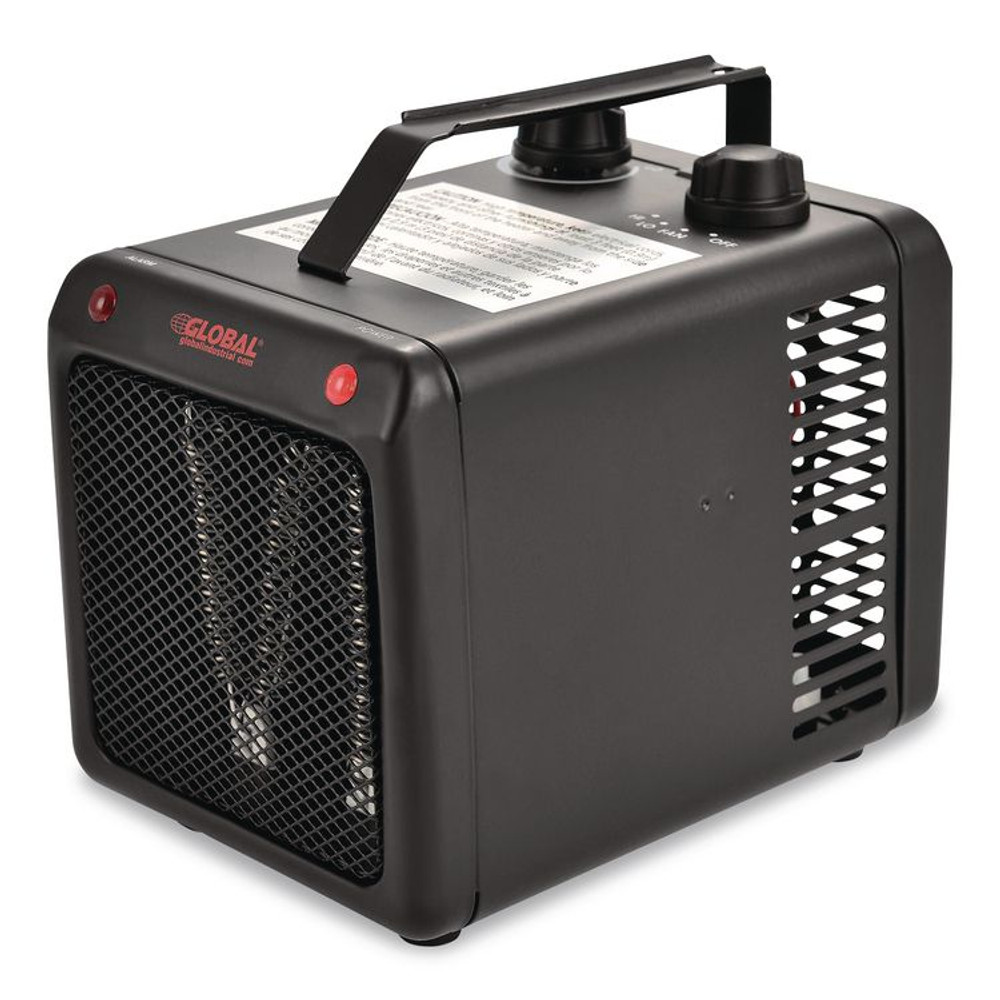 GLOBAL INDUSTRIAL 246099 Portable Heater, 1,500 W, 5.31 x 7.12 x 4.93, Black