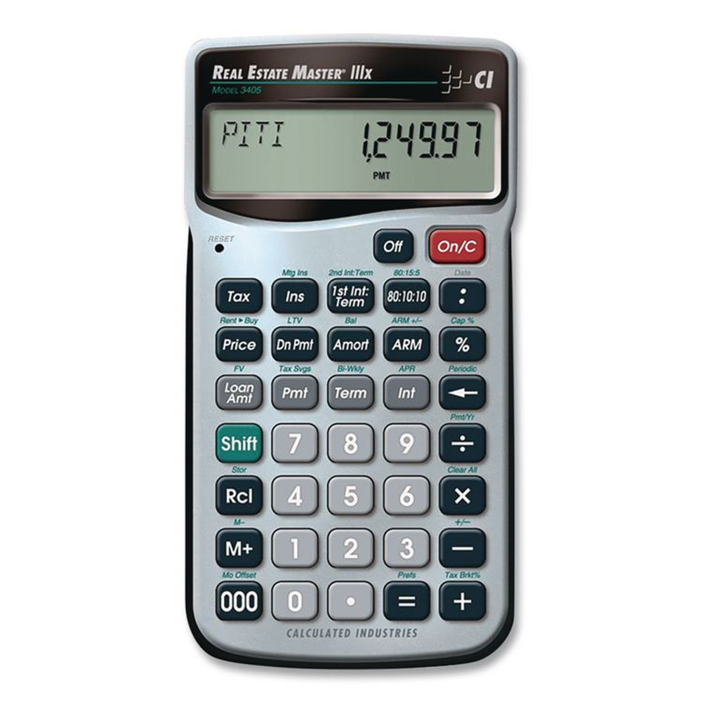 CALCULATED INDUSTRIES 3405 Master 3405 Real Estate and Mortgage Calculator, 9-Digit LCD