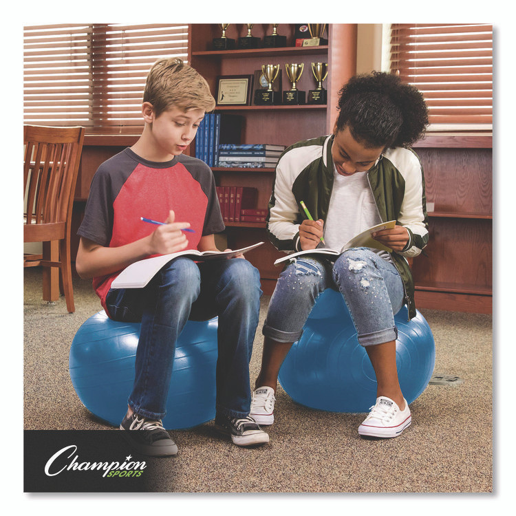 CHAMPION SPORT Sports KDCH Kid's Ball Chair, Supports Up to 264 lb, 12.5" Seat Height, Blue Seat, Silver Base