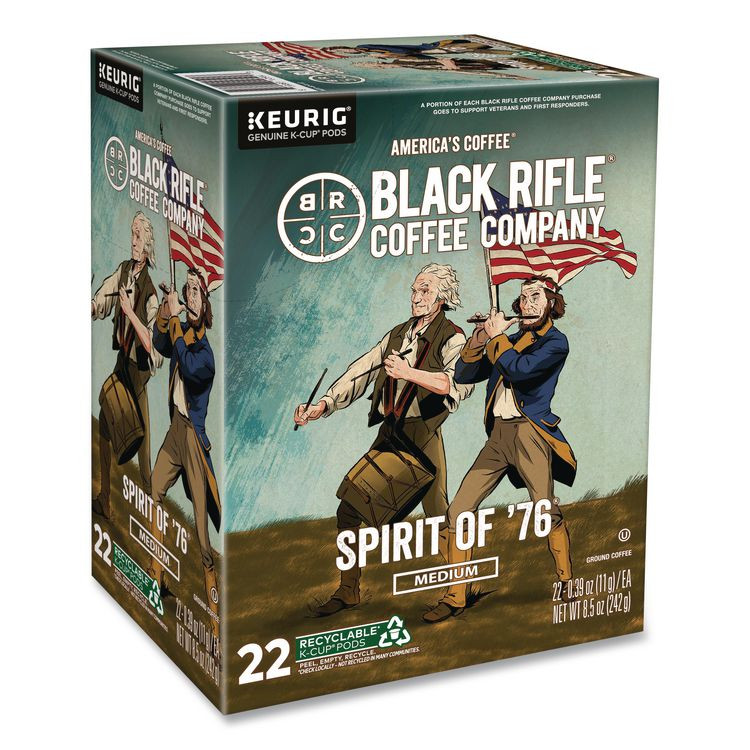 KEURIG DR PEPPER Black Rifle® Coffee Company 0501CT Spirit of '76 Coffee K-Cups, 22/Box, 4 Boxes/Carton